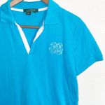 Lauren Ralph Lauren Blue Embroidered V Neck Polo Photo 2