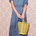 Kate Spade  | Blue Satin Midi Dress ASO Suki Waterhouse | XXS Photo 1