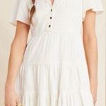 Anthropologie  Georgina Tiered Shirtdress White Sz Small Photo 0