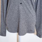 Athleta  Gray Ribbed Knit V-Neck Women's Henley Top Size Small Gray Henley Photo 3