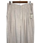 Free People NWT Tan Calla Trouser Pants Womens 8 Linen Blend Pleated Wide Leg Photo 3