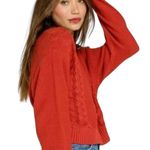 Billabong NWT  Red Cable Knit Sweater L Photo 0