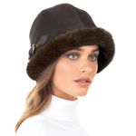 Eric Javits Vail Winter Hat In Brown Suede Water Repellent Adjustable Size Photo 0