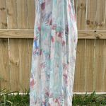 Lovestitch  Draped Back Abstract Printed Maxi Dress Photo 1