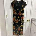 Vintage Velvet Floral Maxi Dress Dark Romantic Whimsygoth 9/10 Black Photo 6