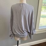 PPLA NWT  Leanne Woven Gray Wrap Blouse Size Small 
Kimono Sleeves‎ Photo 4