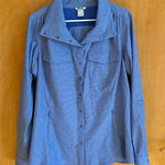 Duluth Trading Co Blue Plaid Snap Button Utility Shirt Jacket Size L Size L Photo 0