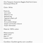 One Teaspoon Awesome Baggies Boyfriend Distressed Jeans, Size 29. EUC! Photo 8