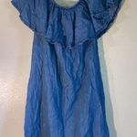 Chelsea28 Off Shoulder Ruffle Denim Dress Women Size 10 Medium Photo 0