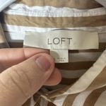 LOFT Women’s Small Brown White Striped Button Up Shirt Long Sleeve Photo 11