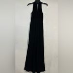 Anthropologie  Viscose Blend Black Halter Wide Leg Neutral Jumpsuit Photo 4