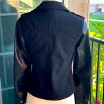 Forever 21 BLACK FAUX LEATHER / SWEATER MOTO JACKET Photo 3