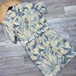 Soft Surroundings ‎ linen Hawaiian print dress w/ waist tie Photo 4