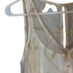 The Addison Story Anthro Cream & Gold Sleeveless Peplum Blouse Women Sz S Photo 4