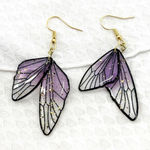 Butterfly Wings Earrings, Enchanted Fairy Wing, Mother's Day Jewelry, Butterfly Purple Photo 0