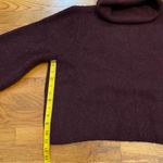 Topshop  Womens 12 Maroon Long Puff Sleeve Chunky Turtleneck Pullover Sweater Photo 4