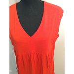 Red Tiered Dress V Neck Social Standard Size XL Stretch Photo 1