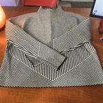 Cynthia Rowley  Chevron mock funnel neck crop gray white sweater Size S Photo 2