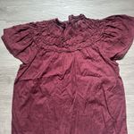 Anthropologie Maroon Button Up Blouse Red Size XS Photo 4