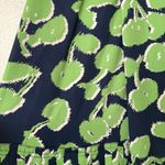 Tory Burch Eloriane Navy/Green Leaf Print Silk Halter Dress Size 4 Photo 7