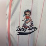 Betty Boop Shirt Womens L Baseball Jersey Novelty Button Down Uniform Top Retro Photo 2