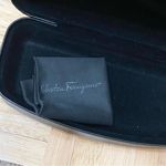 Salvatore Ferragamo Black Textured Oversized Sunglass Hard Case with Wipe Cloth Photo 3