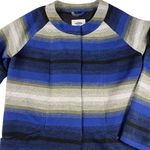 Old Navy Blue/Gray/White Striped Collarless Blanket Coat Blazer Lined Size S Photo 3