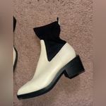 Charles and Keith  cream white faux leather heeled ankle boots. Size 38/US 8 Photo 2