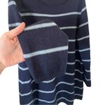 Eileen Fisher Midnight Blue Striped Alpaca Blend Knit Sweater Photo 4