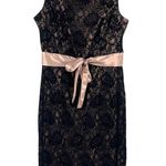 Pompous Studio Lace Satin Sheath Dress Sz 6 Whimsigoth Mob Wife Romantic Goth Black Photo 0