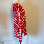 Lane Bryant Red and White Oversized Long Sleeve Blouse Photo 2