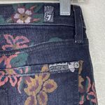 7 For All Mankind Black Floral Print High Rise Jeans Photo 5