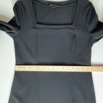 Boston Proper Black Square Neck Sheath Dress Sz Small Stretch Minimalist Career Photo 9