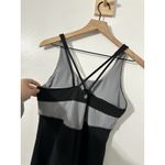 Athleta  Black & Gray Strappy Bank Tank Top w/ Built-In Bra Women's Medium Sporty Photo 2