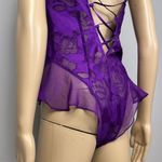 Victoria's Secret Vintage Victoria’s Secret Gold Label Teddy Sheer Purple Ruffle Size Small Sexy Photo 2