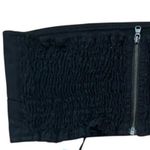 We Wore What NWT  Smocked Bandeau Top Sleeveless Zip Hook Eye‎ Back Closure M Black Photo 7