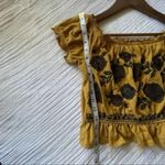 American Eagle  Off The Shoulder Boho Printed Bardot Yellow Top Photo 7