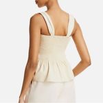 Lucy Paris ✨  August Faux Leather Smocked Tank Top Cream XS Photo 1