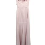 NEW Dessy Collection 3030 Blush Pink Crepe Slit Maxi Dress Gown Off the Shoulder Size 14 Photo 6