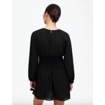 Madewell  Bubble Sleeve Smocked Mini Dress True Black Minimalist Medium NWT Photo 3