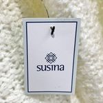 Susina New Fluffy Boucle Knit Sweater V-Neck Long Sleeve Pullover White Snow Photo 11