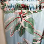 Hutch Anthropologie  Ruched Satin Tropical Beach Wide Leg Jumpsuit Size 4 Photo 6