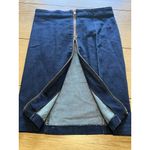 Ralph Lauren LRL  Jean Skirt Women‎ Size 4 Leather Trim Full Zip Knee Length Photo 9