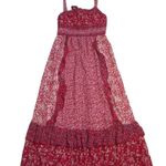 Free People NWT Yesica Maxi in Cherry Combo Floral Ditsy Ruffle Dress 4 $128 Photo 2