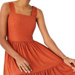 Ann Taylor Square Neck Midi Tiered Linen Blend Dress Sleeveless Summer Sz 12 Photo 2