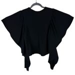 Leith Black Short Batwing Sleeve Round Neck Stretchy Blouse Size S Photo 1