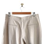 ZARA  Pleated Linen Straight Leg Pants Beige Sz L NWT Photo 5