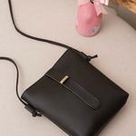 Black Vegan Leather Bucket Bag Photo 2