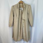 Vintage 80's Sophisticate Miss Trench Coat Tie Neck Belted Long Sleeveā Women 8 Tan Photo 5