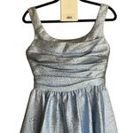Mac Duggal Blue Square Neck Sleeveless A Line Midi Dress EUC Size 6 Ice Blue Style# 68350 Photo 4
